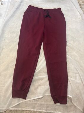 Men Burgundy Fleece Jogger Sweatpants